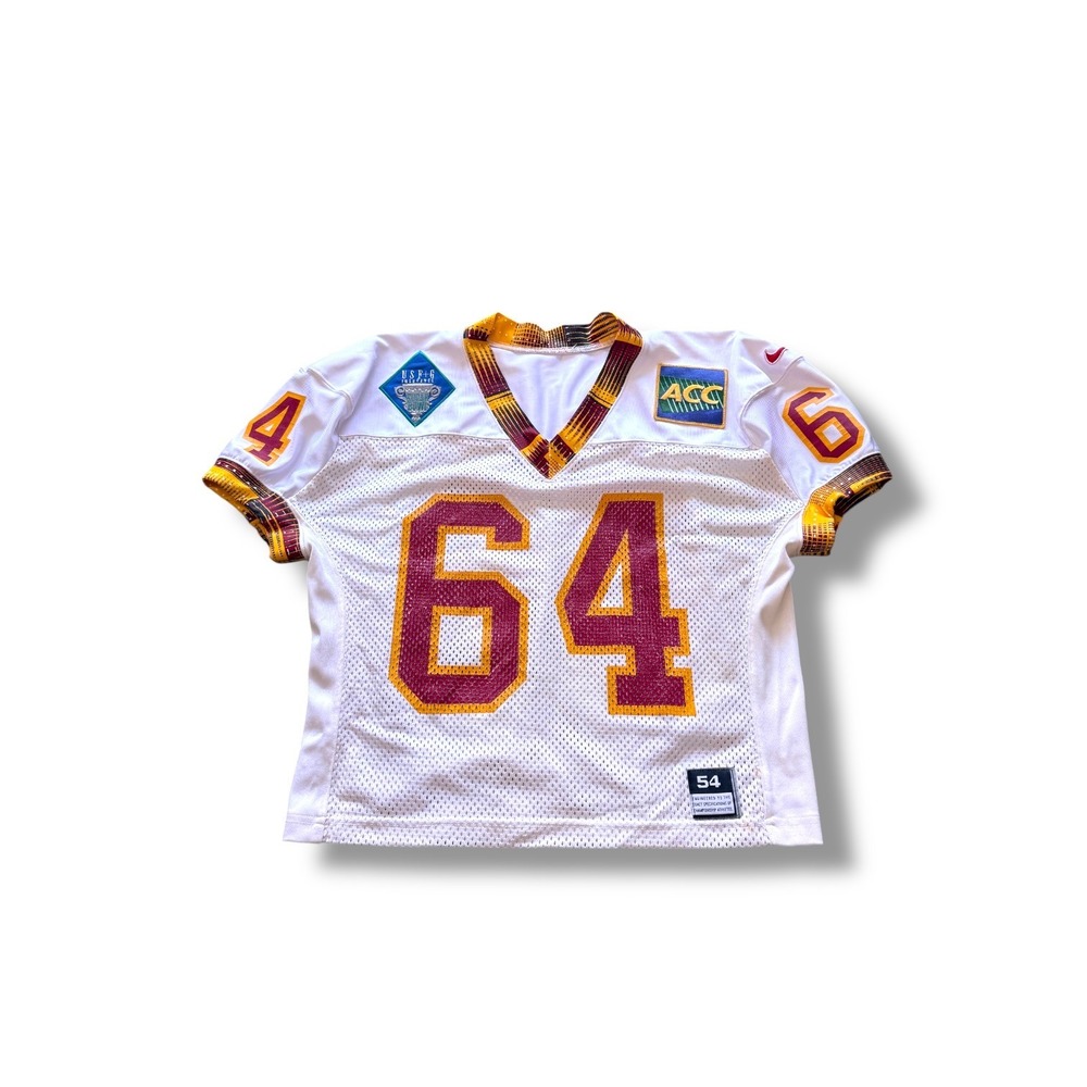 Vintageโ Tim Johnson #64 ACC Sugar Bowl Football Jersey Sz 54 Game Used
